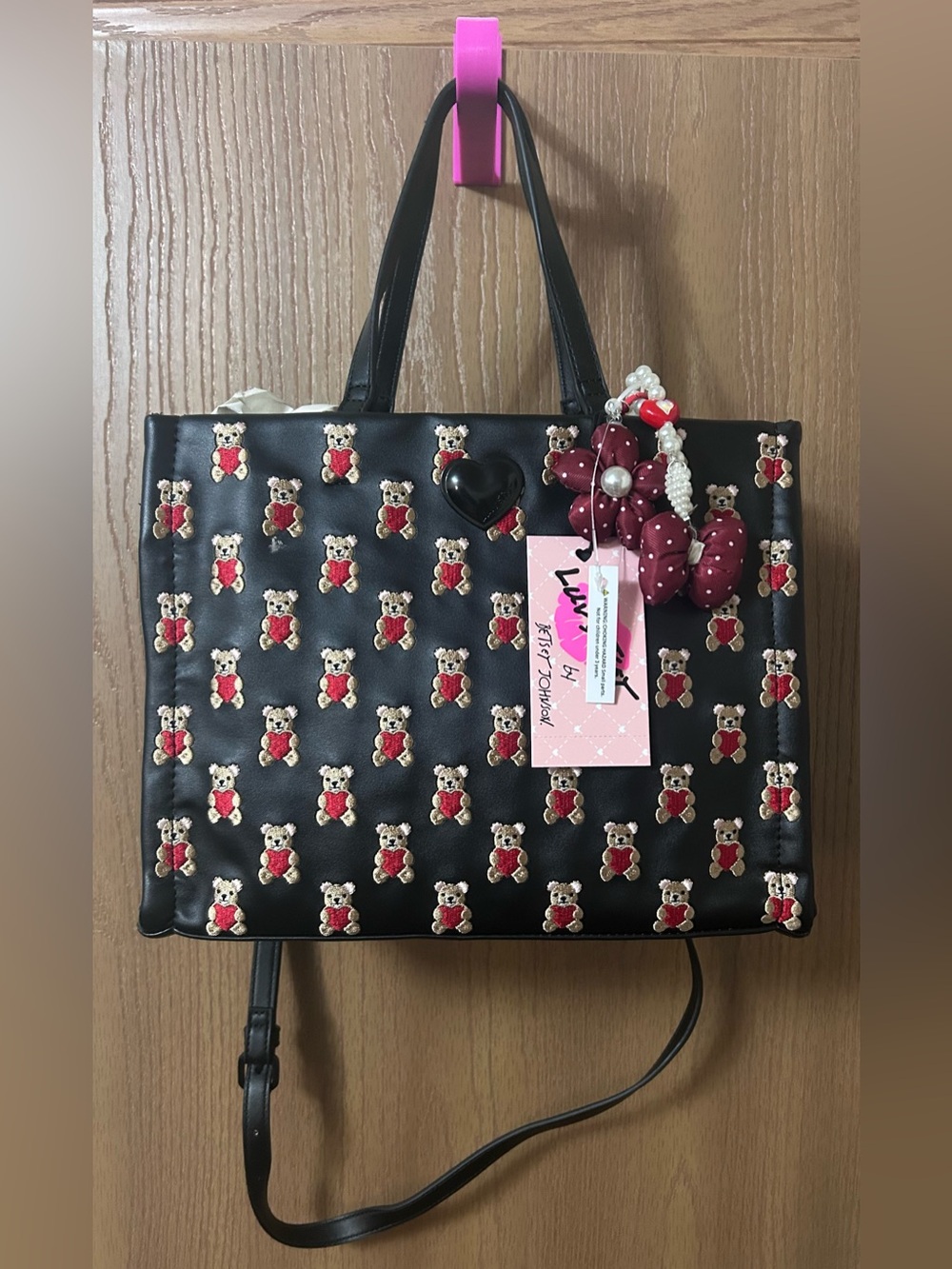 Luv Betsey by Betsey Johnson Teddy Bear Heart Satchel Crossbody Bag